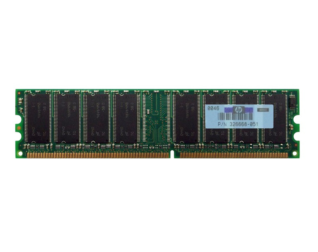 326668-051 - HP 512MB PC3200 DDR-400MHz non-ECC Unbuffered CL3 184-Pin DIMM Memory Module