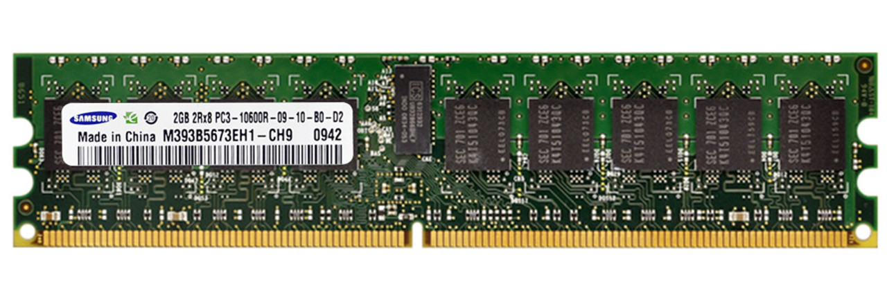 M393B5673EH1-CH9 - Samsung 2GB 1333MHz PC3-10600 CL9 2RX8 ECC Registered DDR3 SDRAM 240-Pin DIMM SAMSUNG Memory Module