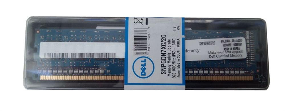 SNPGDN7XC/2G - Dell 2GB (1X2GB) PC3-12800 DDR3-1600MHz SDRAM Single Rank 240-Pin UNBUFFERED NON- ECC Memory Module for HIGH END DesktopS A