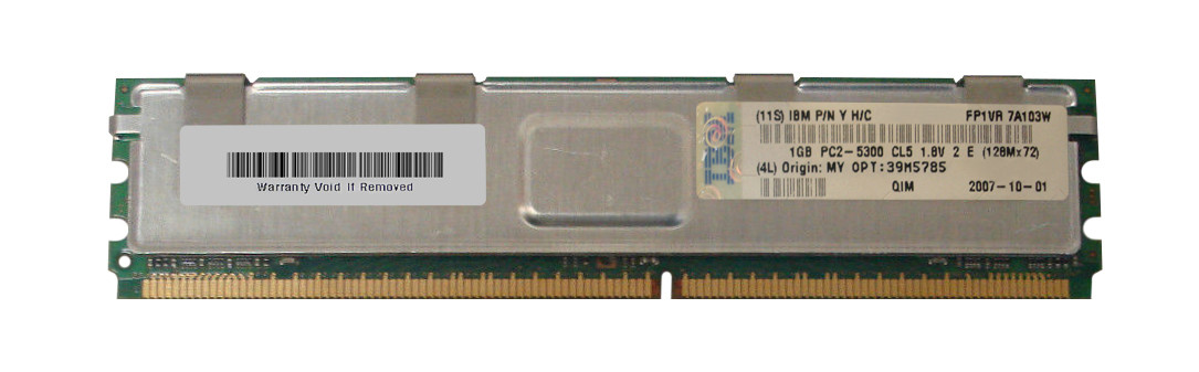 39M5785 - IBM 2GB(2X1GB)667MHz PC2-5300 240-Pin CL5 ECC DDR2 SDRAM ECC FULLY BUFFERED DIMM Memory Kit for IBM System xServer INTELLISTATION
