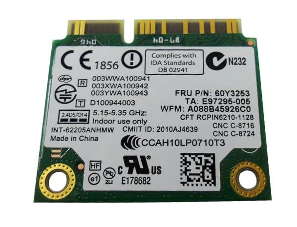 60Y3253 - IBM Lenovo Advanced-N 6205 Wi-Fi Card for ThinkPad X1