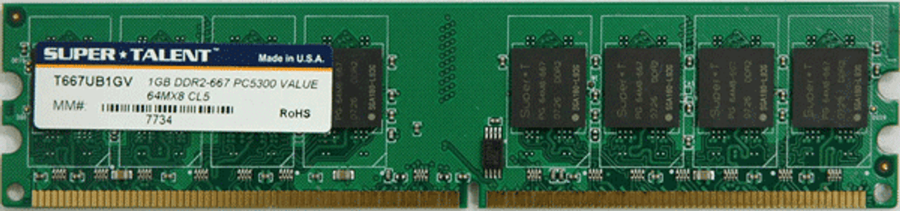 Super Talent DDR2-667 1GB/64x8 Memory