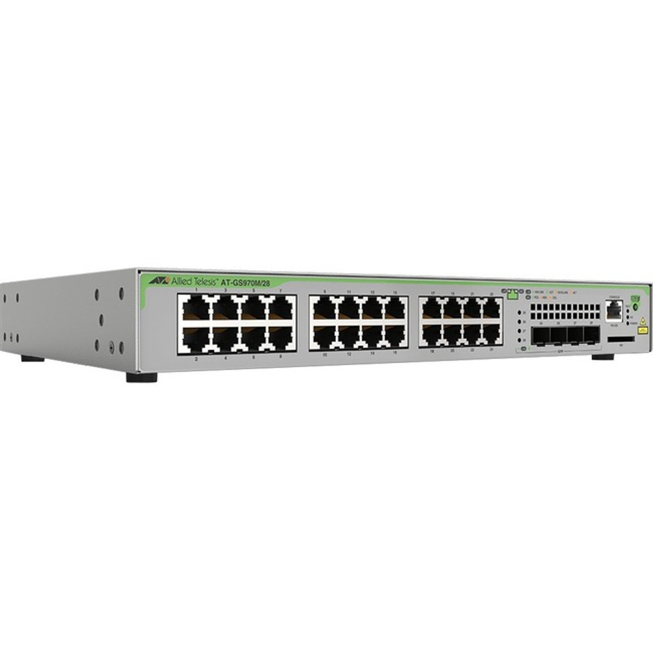 Allied Telesis L3 Switch with 24 x 10/100/1000T Ports and 4 x 100/1000X SFP  - AT-GS970M/28-10