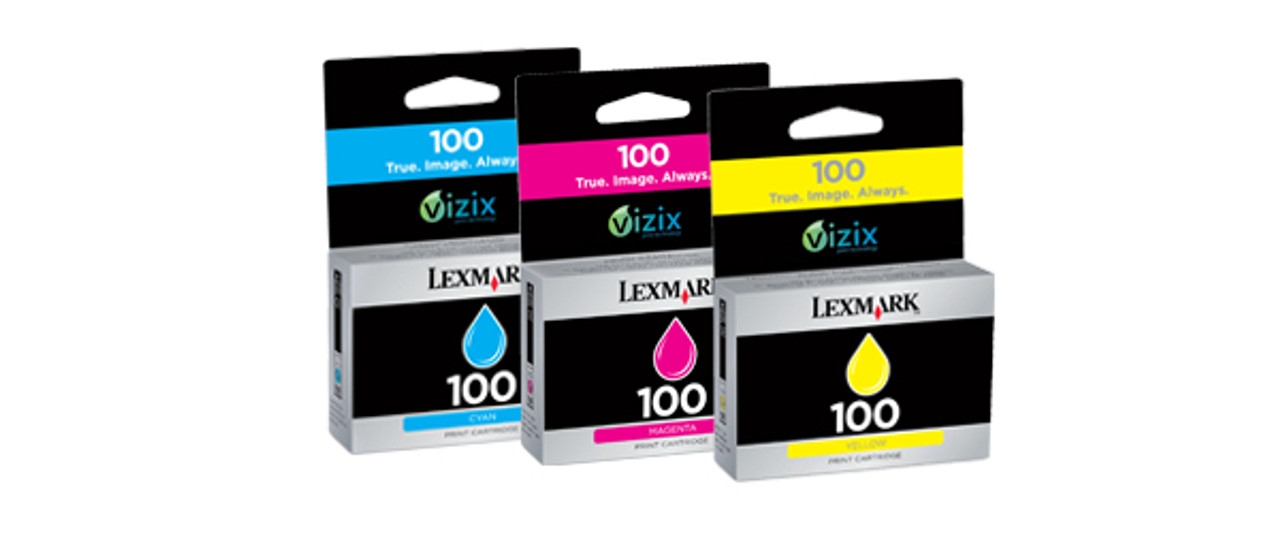 Lexmark 3x 100 CMY Cyan, Magenta, Yellow ink cartridge