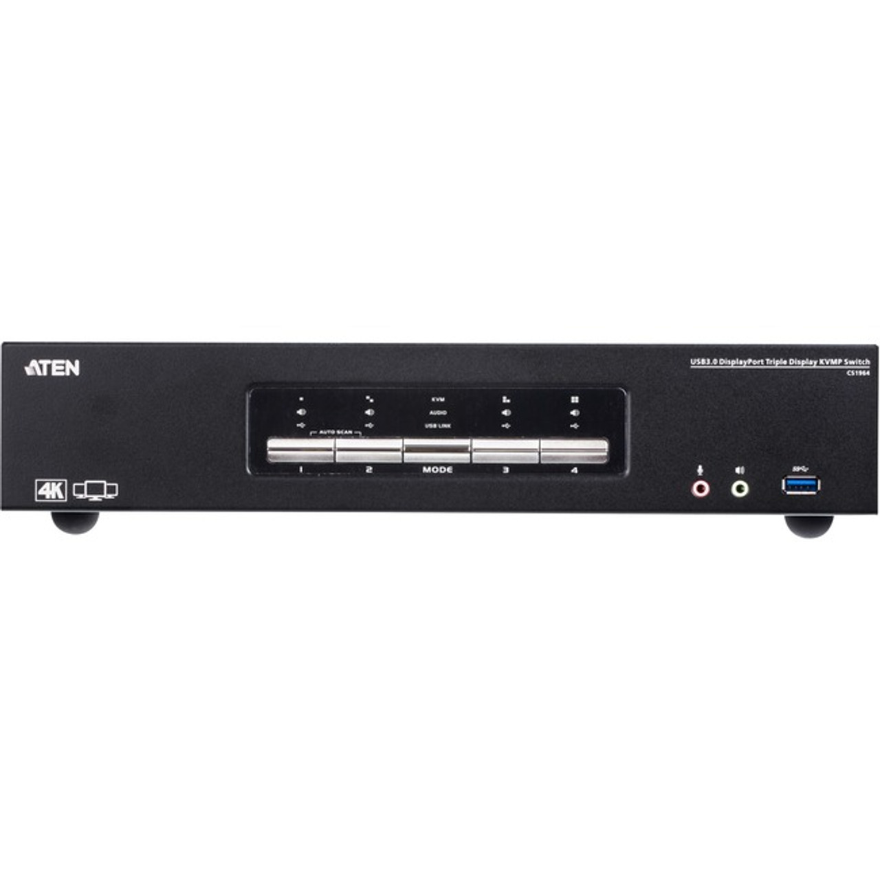 Aten 4-Port USB3.0 4K DisplayPort Triple Display KVMP Switch - CS1964