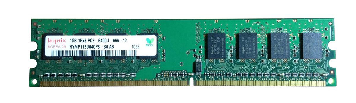 HYMP112U64CP8-S6-AB - Hynix 1GB PC2-6400 DDR2-800MHz non-ECC Unbuffered CL6 240-Pin DIMM Single Rank Memory Module