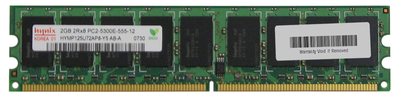 HYMP125U72AP8-Y5 - Hynix 2GB PC2-5300 DDR2-667MHz ECC Unbuffered CL5 240-Pin DIMM Memory Module