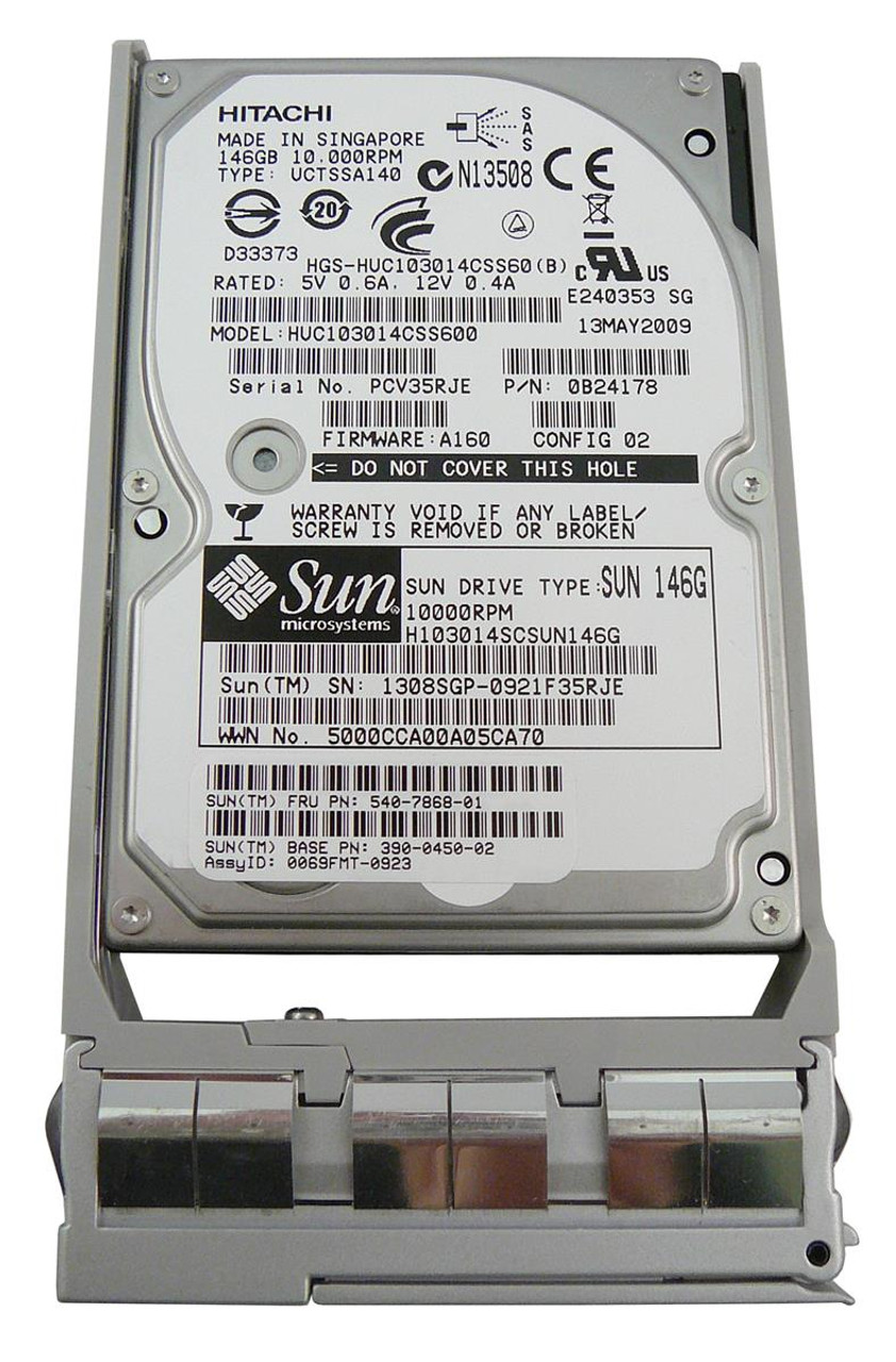 540-7868-01 - Sun 146GB 10000RPM SAS 3GB/s Hot-Pluggable 2.5-inch Hard Drive