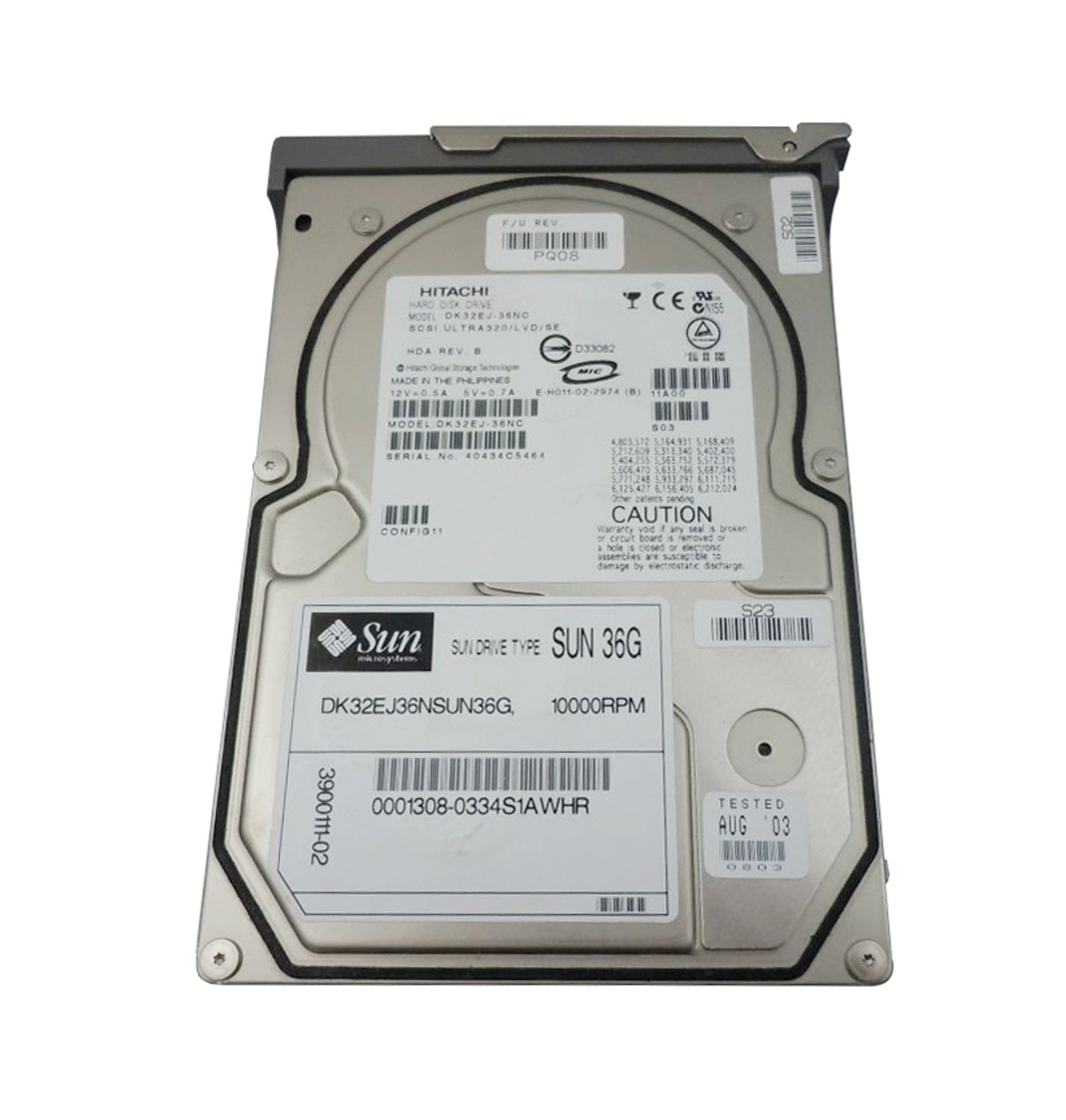 390-0111-04 - Sun 36.4GB 10000RPM Ultra-320 SCSI LVD Hot-Pluggable 80-Pin 3.5-inch Hard Drive