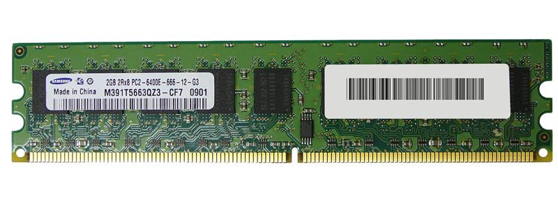 M391T5663QZ3-CF7 - Samsung 2GB 800MHz PC2-6400 ECC UNBUFFERED Dual Rank DDR2 SDRAM 240-Pin DIMM SAMSUNG Memory