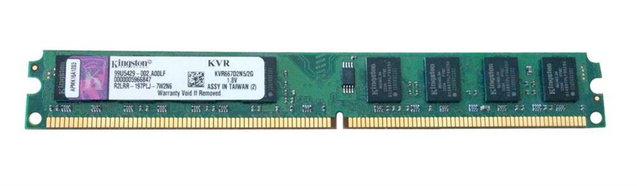 KVR667D2N5/26 - Kingston 2GB PC2-5300 DDR2-667MHz non-ECC Unbuffered CL5 240-Pin DIMM Memory Module