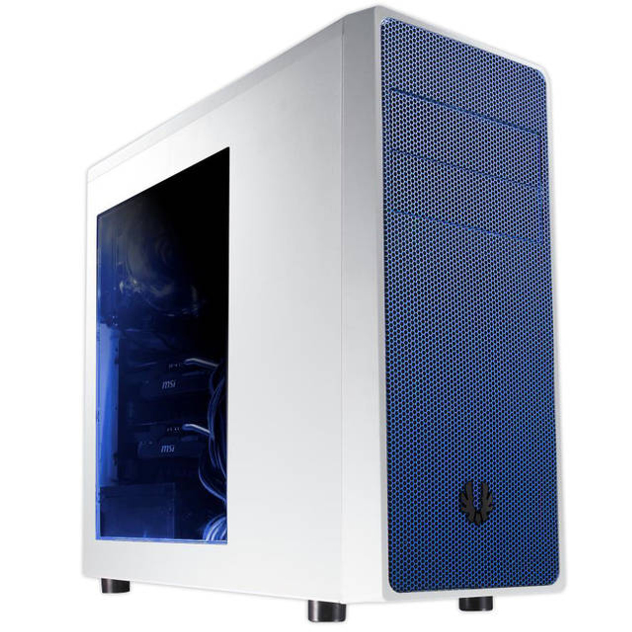 BitFenix Neos Window BFC-NEO-100-WWWKB-RP No Power Supply ATX Mid Tower (White/Blue)