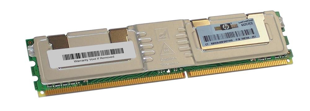 398706R-051 - HP 1GB PC2-5300 DDR2-667MHz ECC Fully Buffered CL5 240-Pin DIMM Dual Rank Memory Module for ProLiant Servers