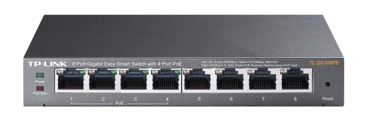 TP-LINK 8-Port Gigabit Easy Smart Switch with 4-Port PoE Unmanaged network switch Gigabit Ethernet (1