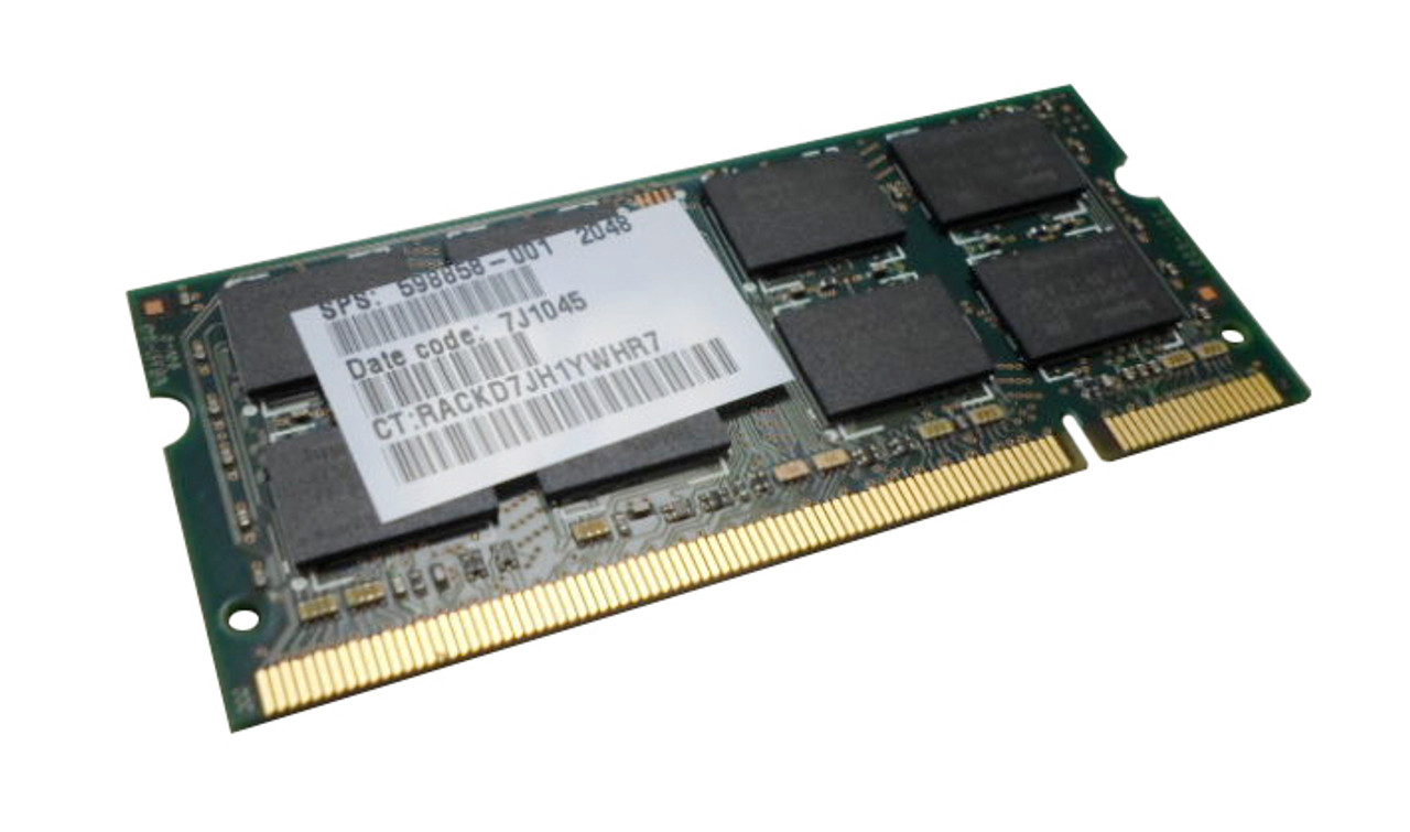 598858-001-06 - HP 2GB PC2-6400 DDR2-800MHz non-ECC Unbuffered CL6 200-Pin SoDimm Memory Module