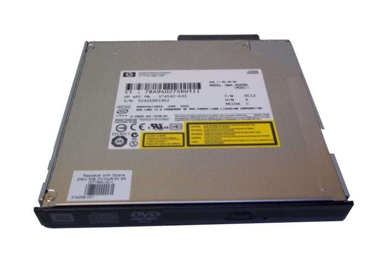 GWA-4080N - HP 8X DVD-/+RW Slim SuperMulti Dual Layer LightScribe IDE Internal Optical Drive for Notebook