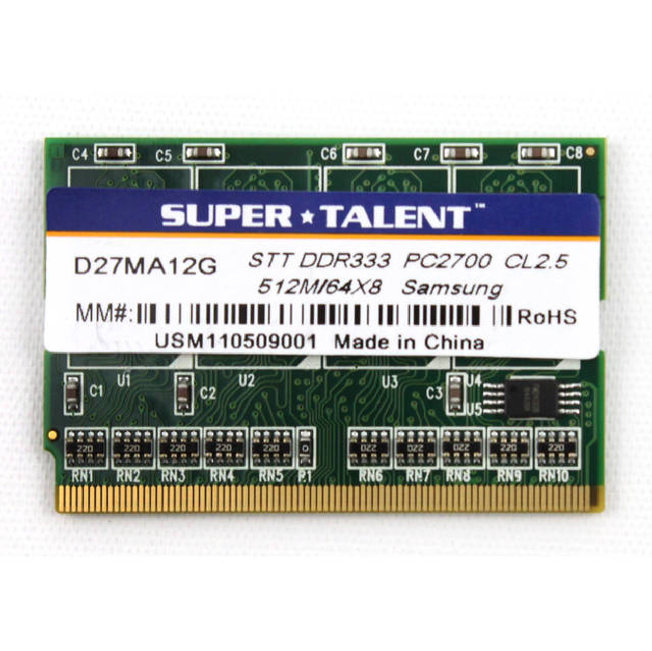 Super Talent D333 512M 172Pins DIMM Notebook Memory