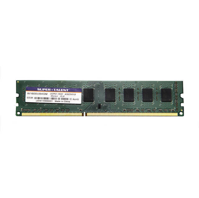 Super Talent DDR3-1600 4GB/256Mx8 CL9 Micron Chip Memory