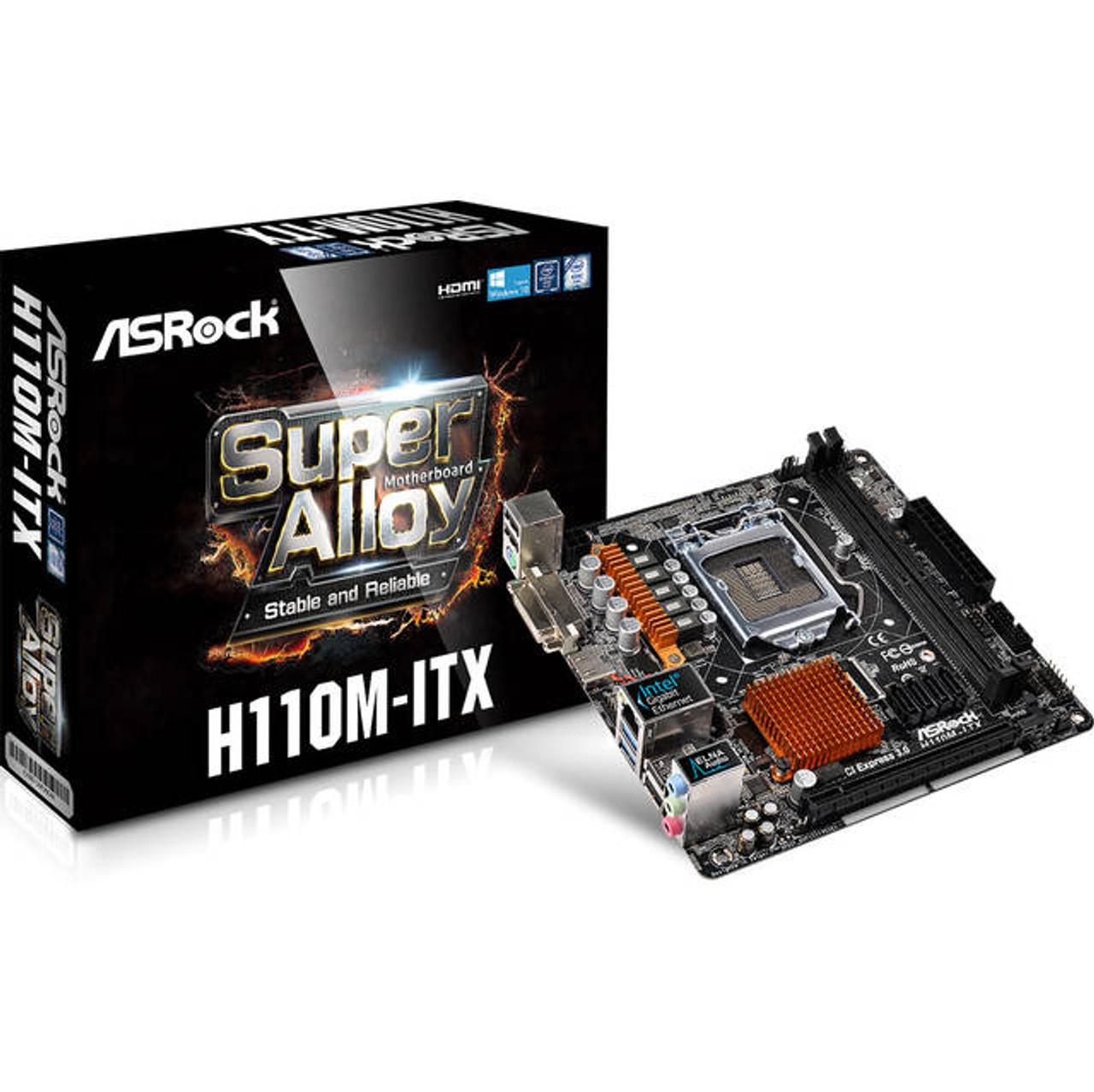 ASRock H110M-ITX LGA1151/ Intel H110/ DDR4/ SATA3&USB3.0/ A&GbE/ Mini-ITX Motherboard
