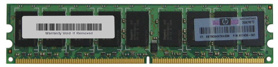 417438-061 - HP 2GB PC2-5300 DDR2-667MHz ECC Unbuffered CL5 240-Pin DIMM Memory Module
