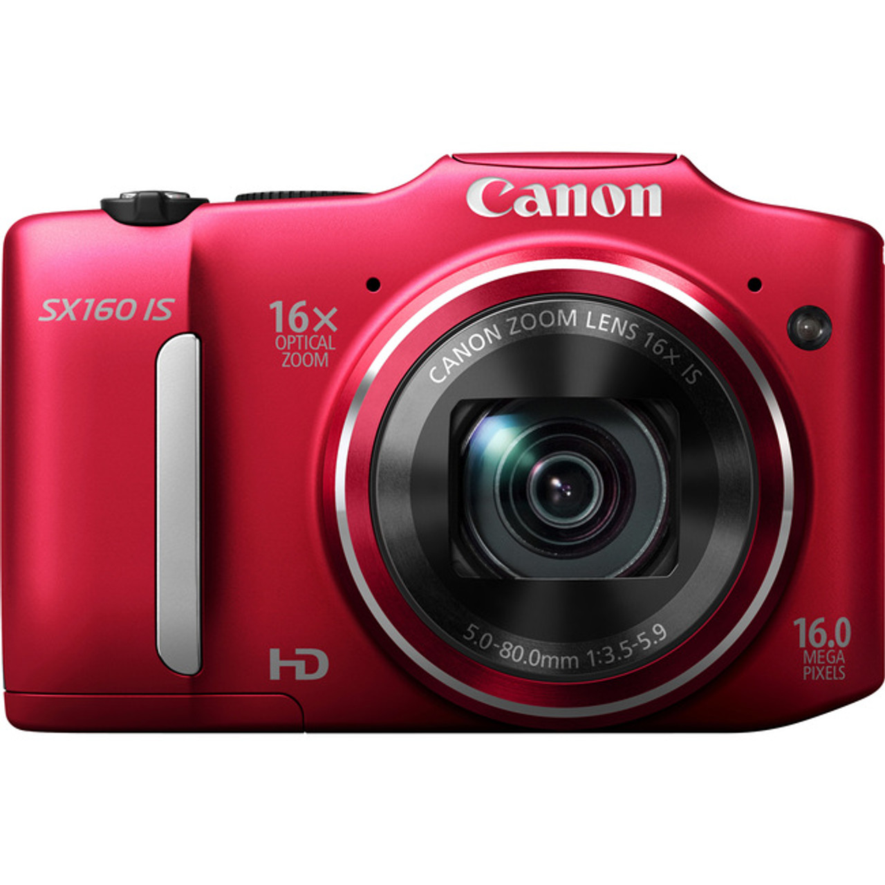 Canon PowerShot SX160 IS 16 Megapixel Compact Camera - Red - 6801B001