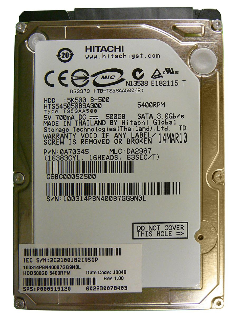 即出荷 HDD New) 500GB 7200RPM HITACHI PCパーツ