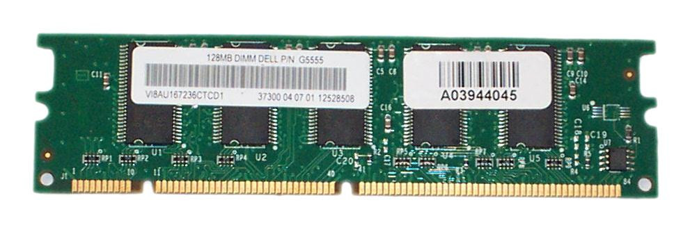 G5555 - Dell 128MB PC100 100MHz ECC Registered DDR SDRAM DIMM 168-Pin 64X72 PowerEdge 2600W Dell Memory
