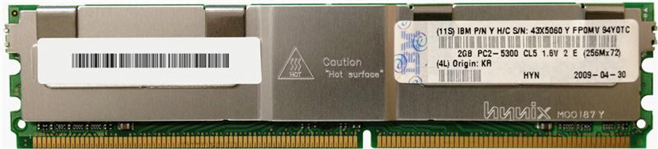 43X5060 - IBM 2GB(1X2GB)667MHz PC2-5300 240-Pin DIMM 2RX8 FULLY BUFFERED ECC DDR2 SDRAM IBM Memory for B
