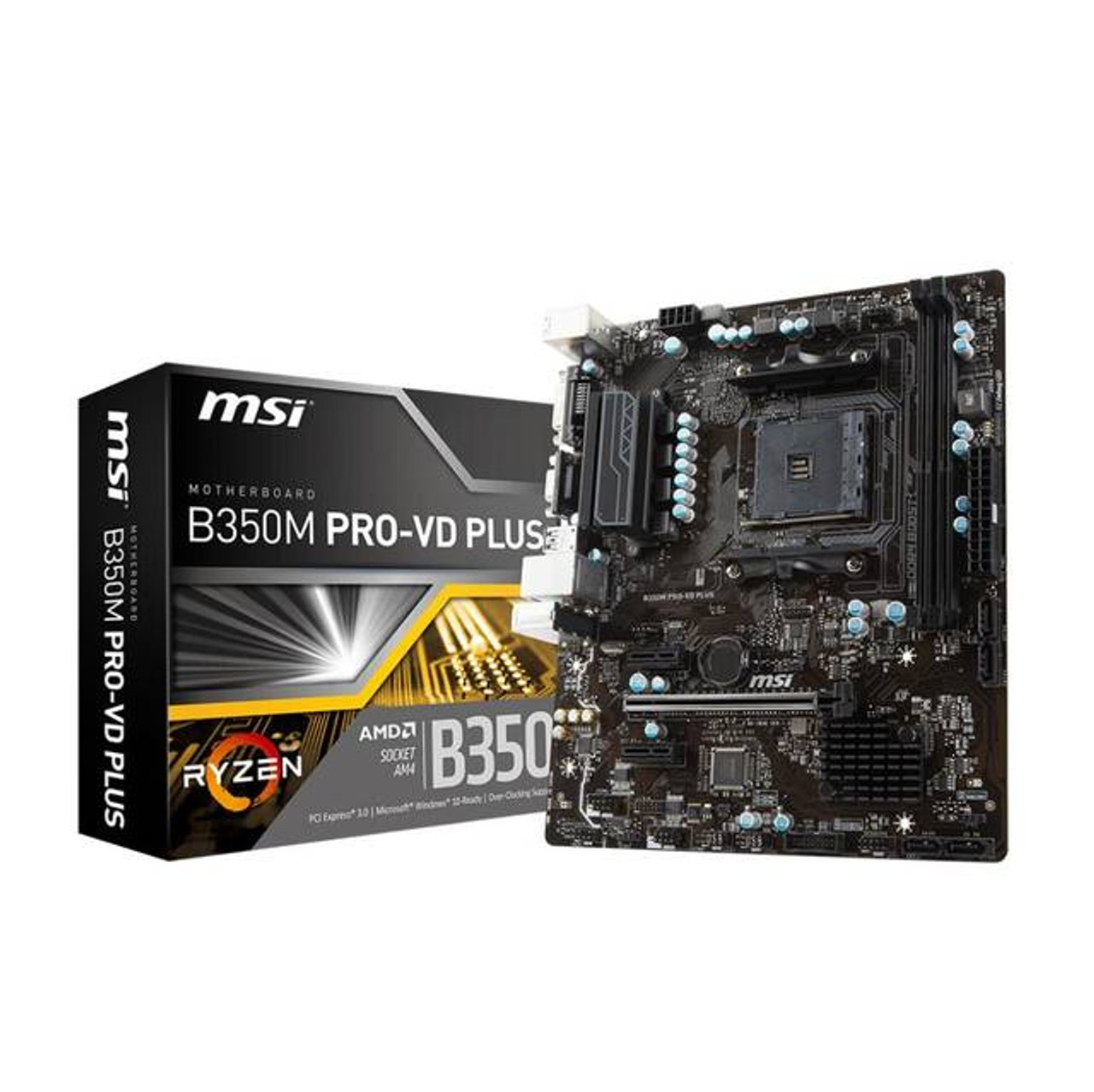 MSI B350M PRO-VD PLUS Socket AM4/ AMD B350/ DDR4/ SATA3&USB3.1/ A&GbE/ MicroATX Motherboard