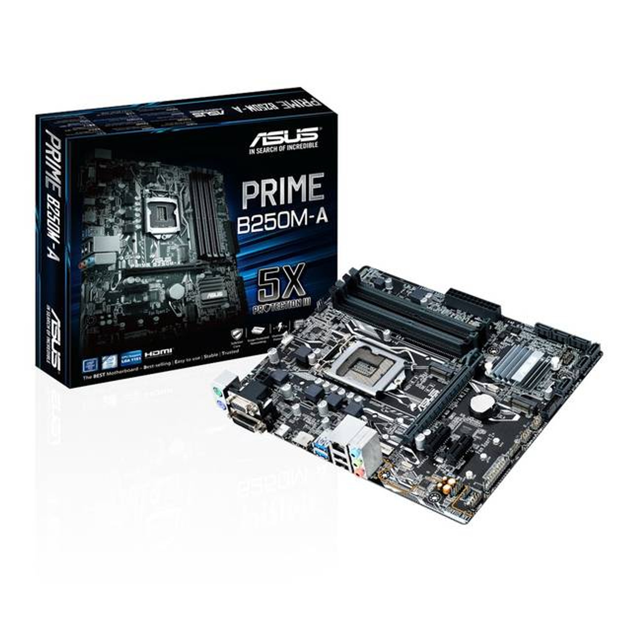 Asus PRIME B250M-A LGA1151/ Intel B250/ DDR4/ Quad CrossFireX/  SATA3u0026USB3.0/ M.2/ Au0026GbE/ MicroATX Motherboard
