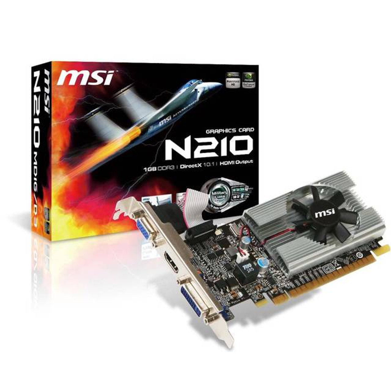 MSI NVIDIA GeForce 210 1GB GDDR3 VGA/DVI/HDMI Low Profile PCI-Express Video Card