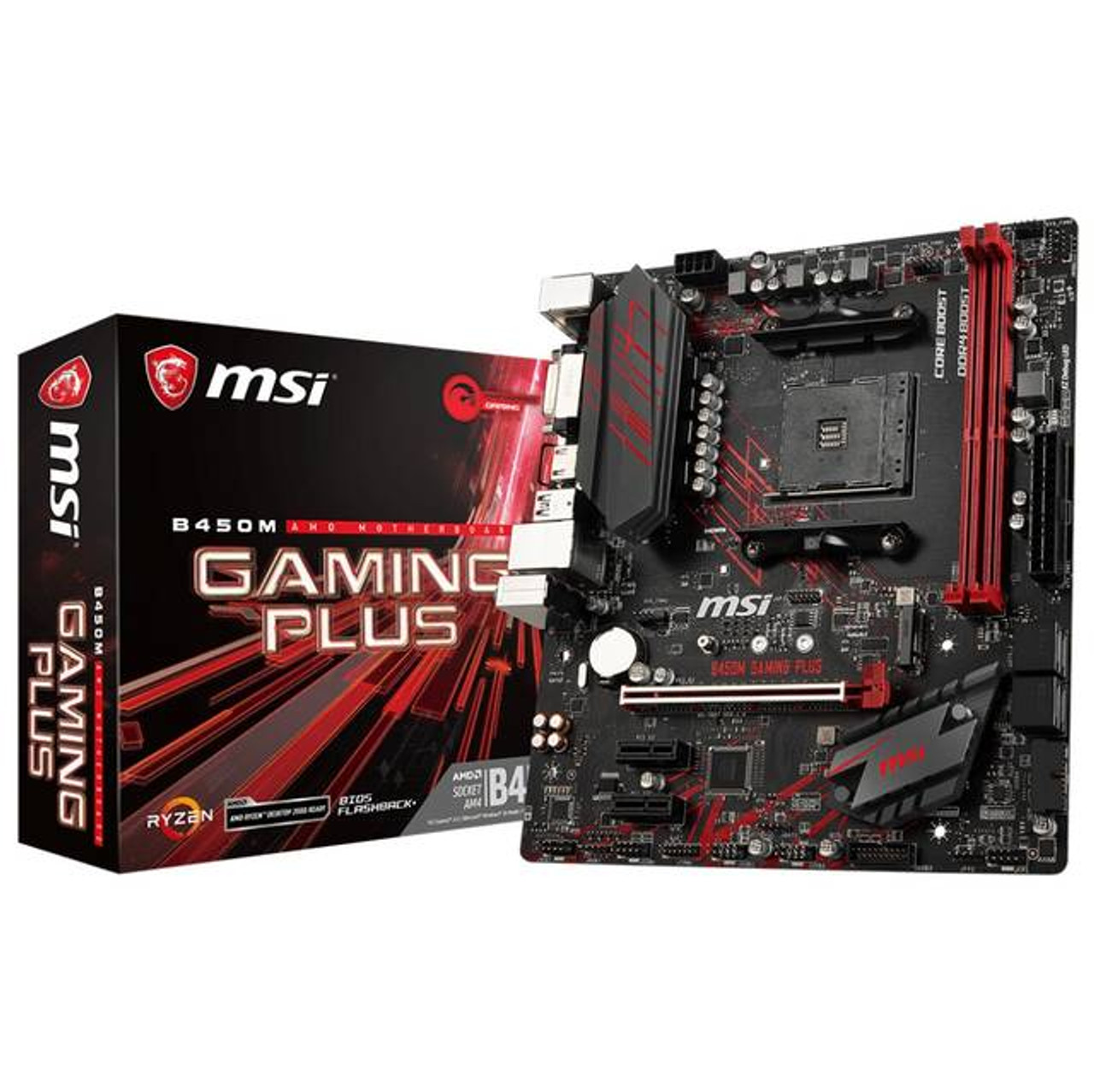MSI B450M GAMING PLUS Socket AM4/ AMD B450/ DDR4/ SATA3&USB3.1/ M.2/ A&GbE/ MicroATX Motherboard