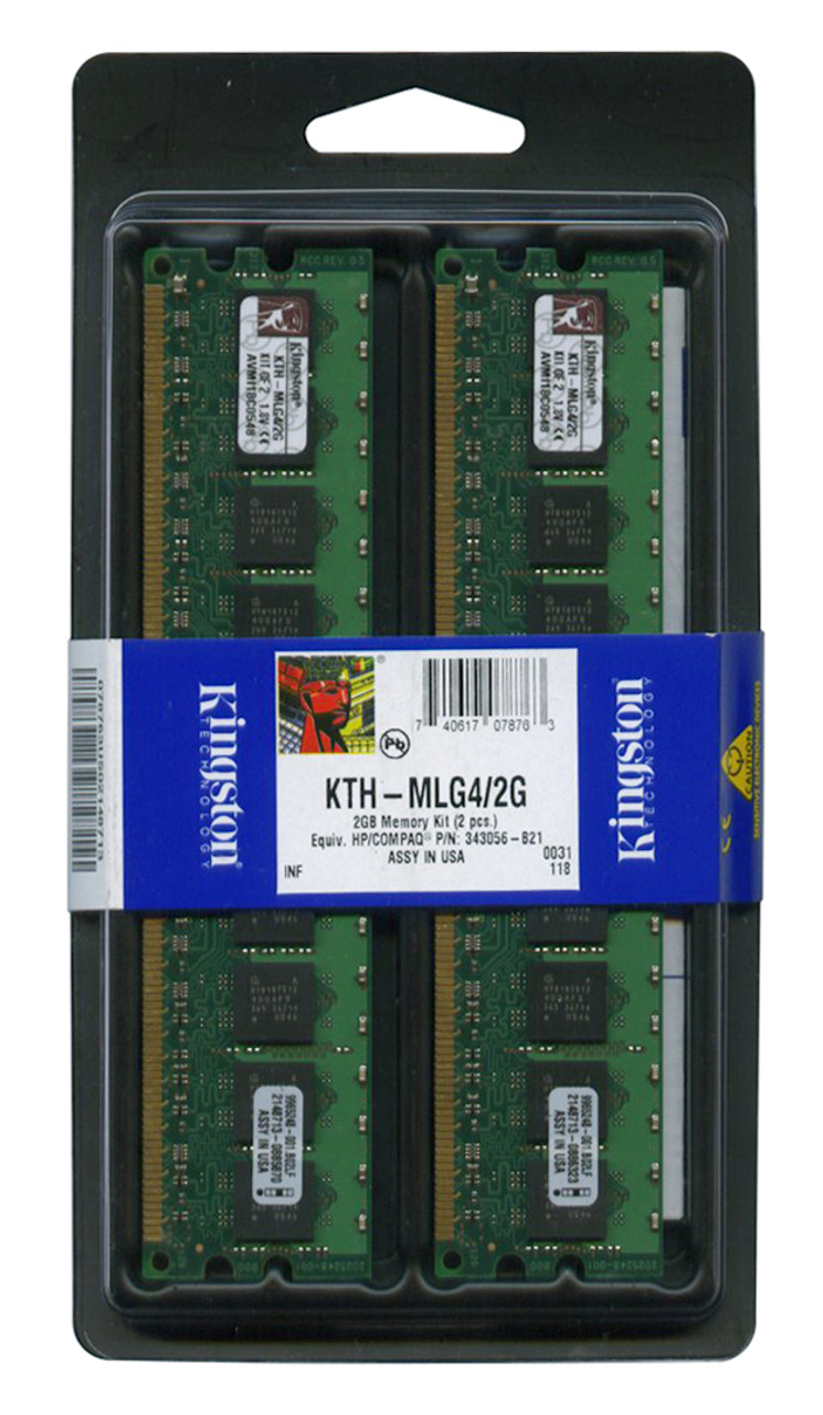 KTH-MLG4/2G | Kingston 2GB Kit (2 X 1GB) PC2-3200 DDR2-400MHz ECC