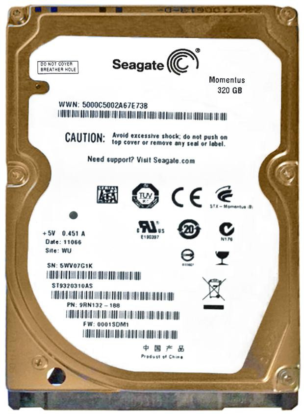 ST9320310AS - Seagate Momentus 320GB 5400RPM SATA 3Gbps 8MB Cache 2.5-inch Internal Hard Drive
