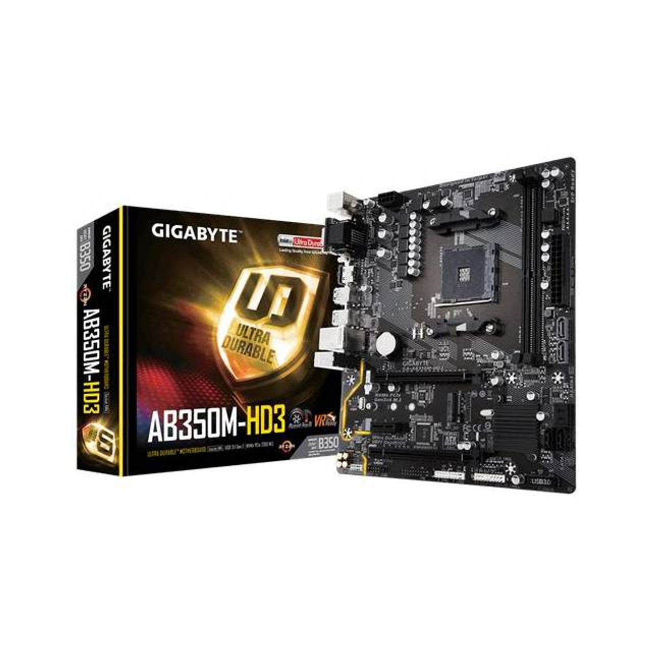 GIGABYTE GA-AB350M-HD3 Socket AM4/ AMD B350/ DDR4/ Quad CrossFireX/ SATA3&USB3.1/ M.2/ A&GbE/ MicroATX Motherboard
