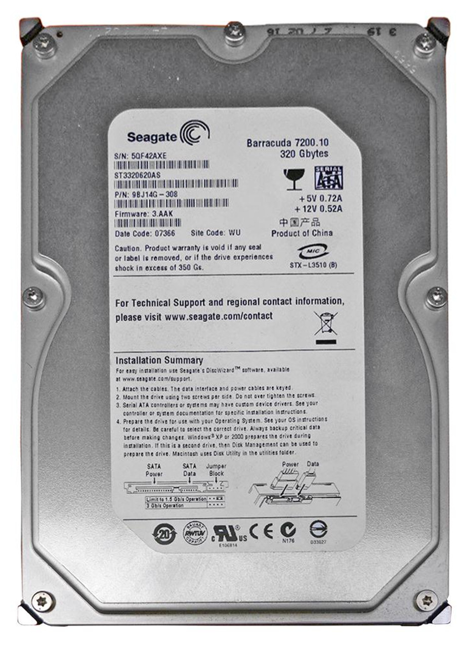 ST3320620AS - Seagate Barracuda 7200.10 320GB 7200RPM SATA 3.0Gb/s 16MB  Cache 3.5-inch Internal Hard Drive