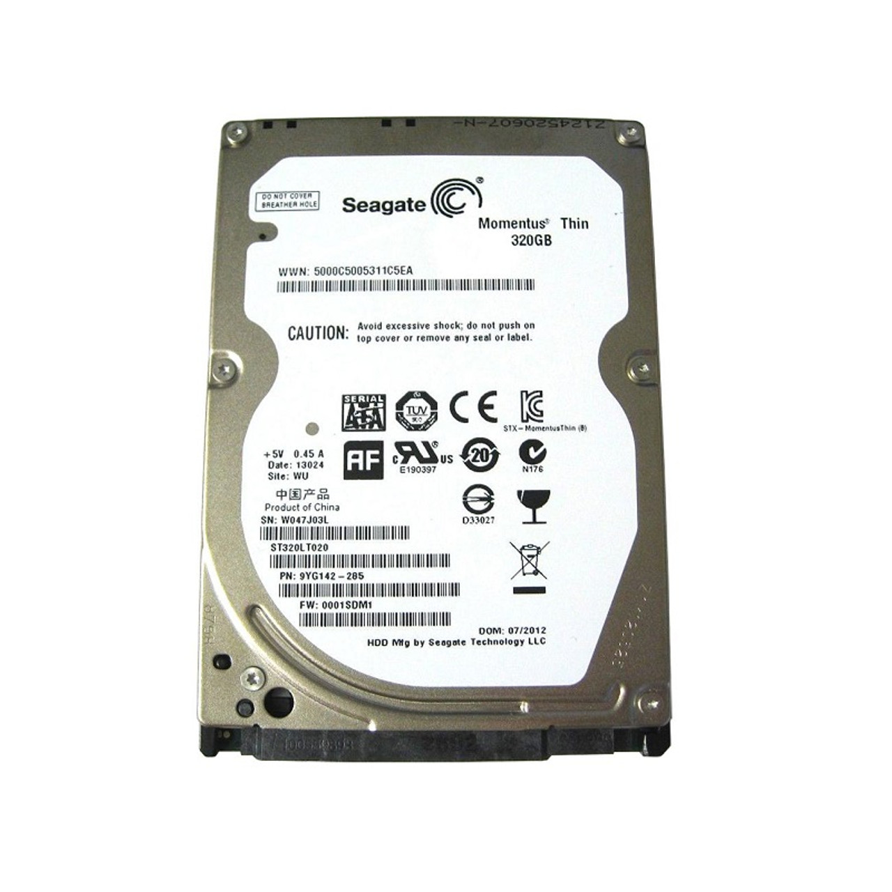 ST320LT020 - Seagate Momentus Thin 320GB 5400RPM SATA 3GB/s 16MB Cache 2.5-inch Hard Drive