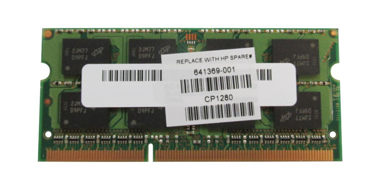 641369-005 - HP 4GB PC3-12800 DDR3-1600MHz non-ECC Unbuffered CL11 204-Pin SoDimm Dual Rank Memory Module