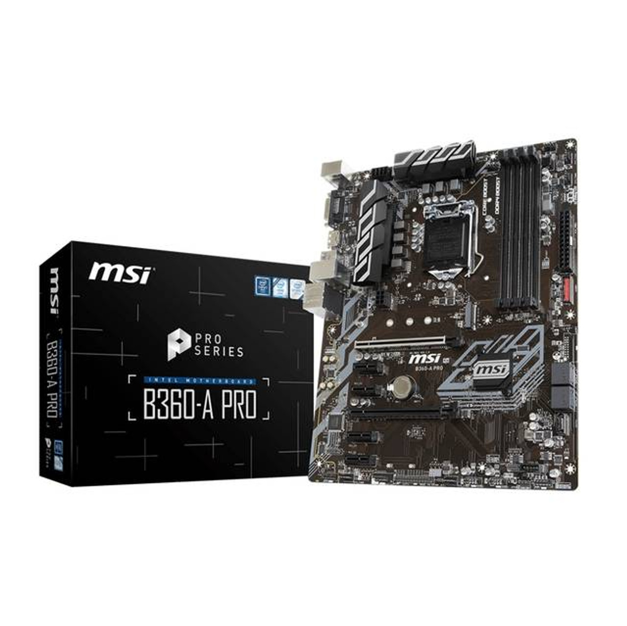 MSI B360-A PRO LGA1151/ Intel B360/ DDR4/ 2-Way CrossFireX/ SATA3&USB3.1/M.2/ A&GbE/ ATX Motherboard