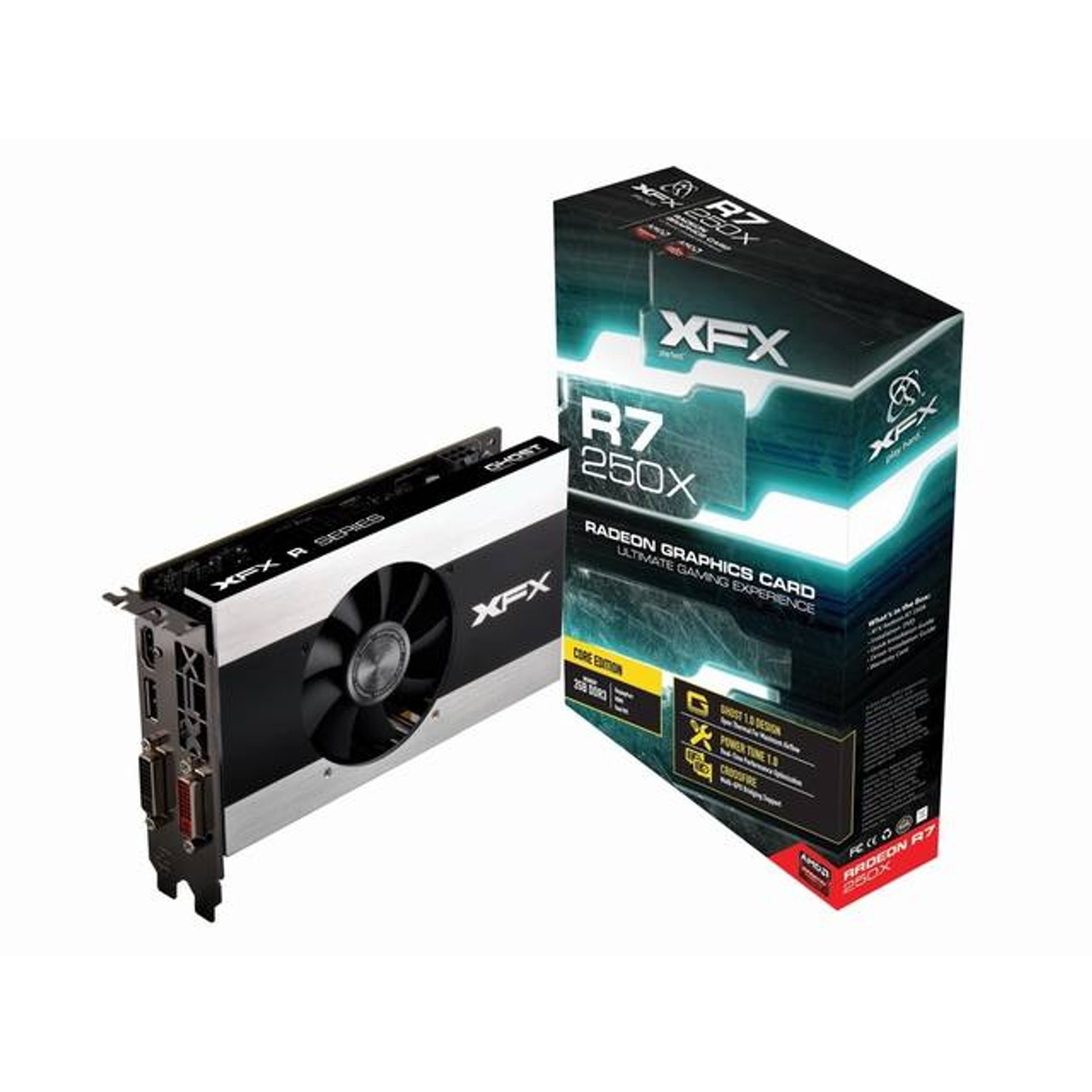 XFX AMD Radeon R7 250X 2GB DDR3 2DVI/HDMI/DisplayPort PCI-Express Video Card