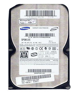 SP0812C - Samsung Spinpoint P80 Series 80GB 8MB Cache 7200RPM SATA 1.5Gbps 3.5-inch Internal Hard Drive