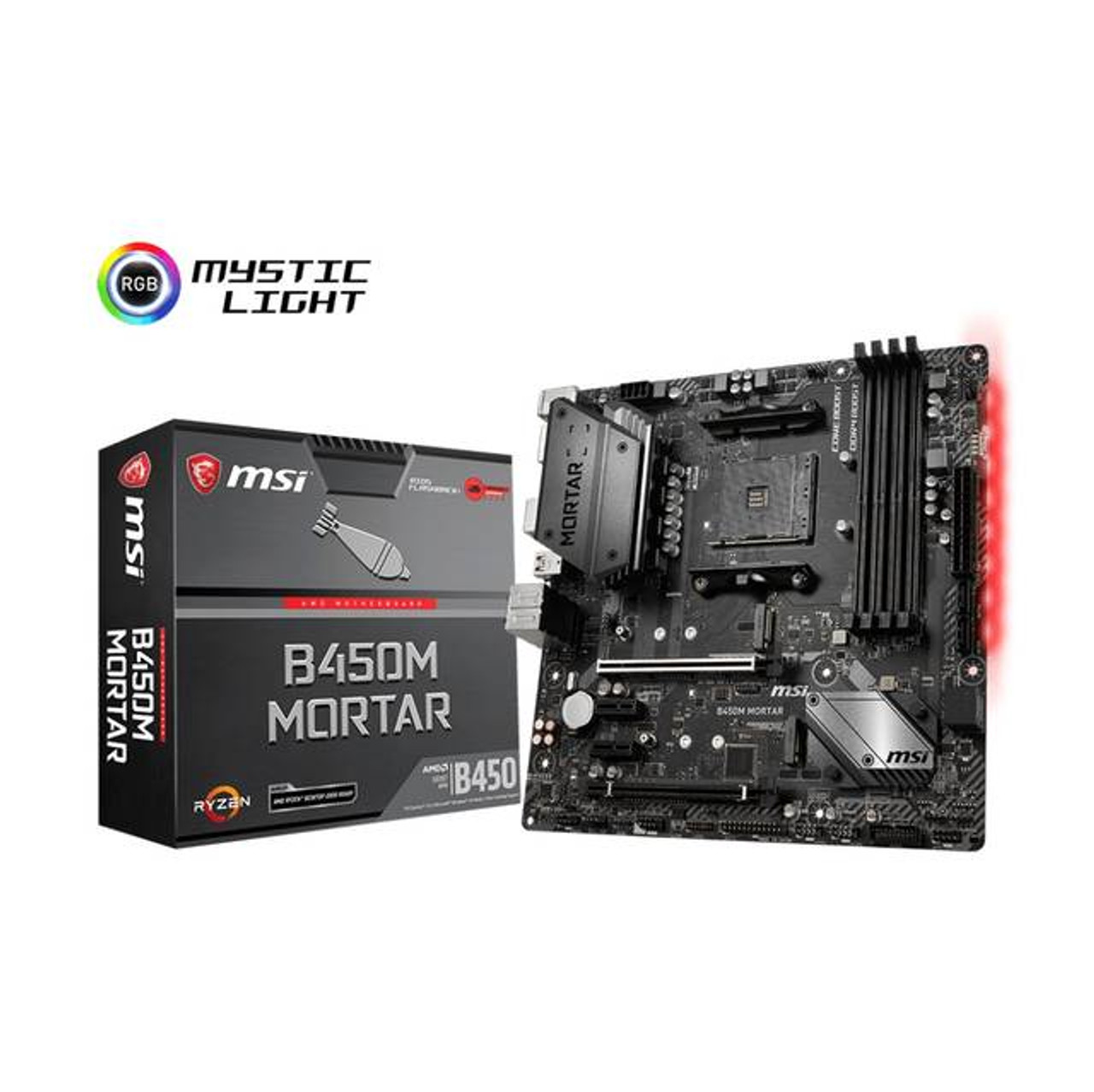 MSI B450M MORTAR Socket AM4/ AMD B450/ DDR4/ 2-Way CrossFireX/ SATA3&USB3.1/ M.2/ A&GbE/ MicroATX Mot