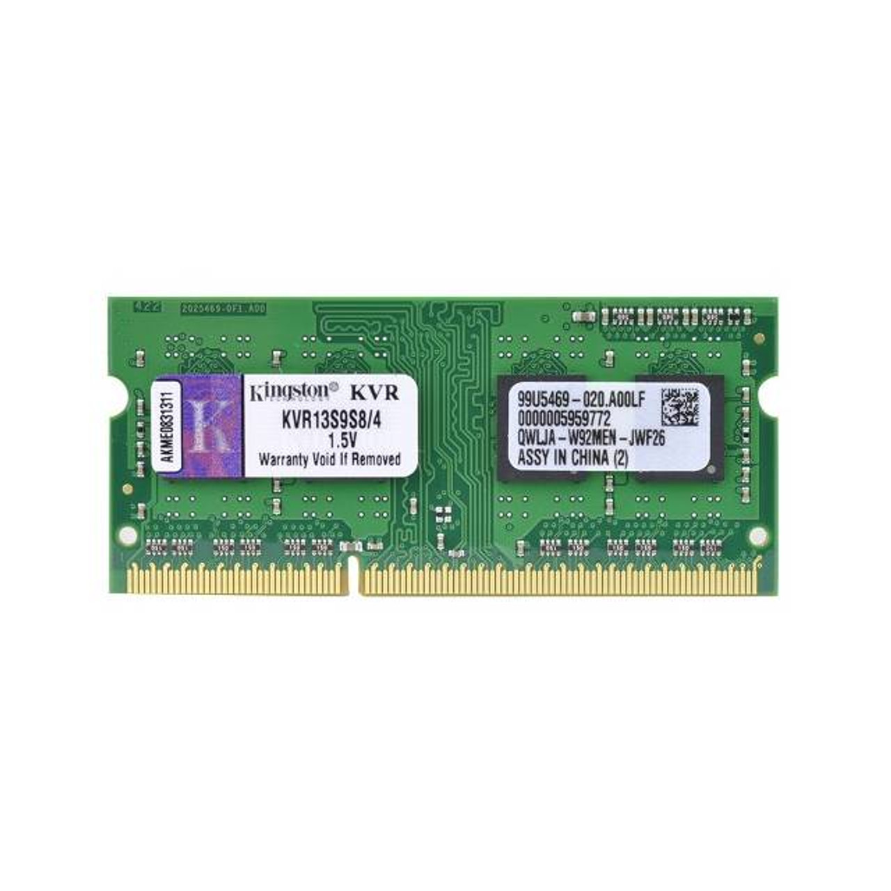 Kingston ValueRAM KVR13S9S8/4 DDR3-1333 SODIMM 4GB/512Mx64 CL9 Notebook Memory