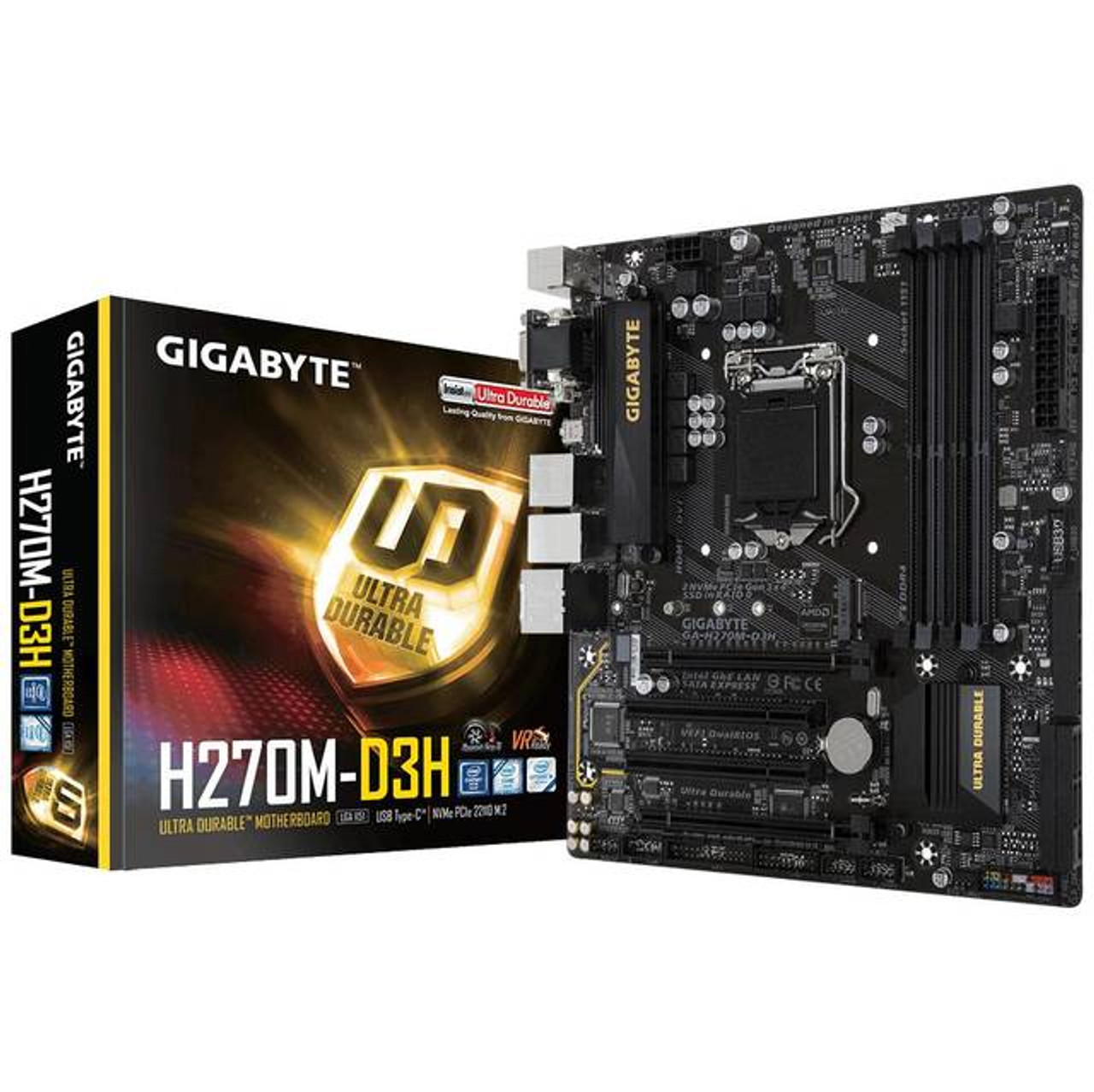 GIGABYTE GA-H270M-D3H LGA1151/ Intel H270/ DDR4/ Quad CrossFireX/ SATA3&USB3.1/ M.2&SATA Express/ A&GbE/ MicroATX Motherboard