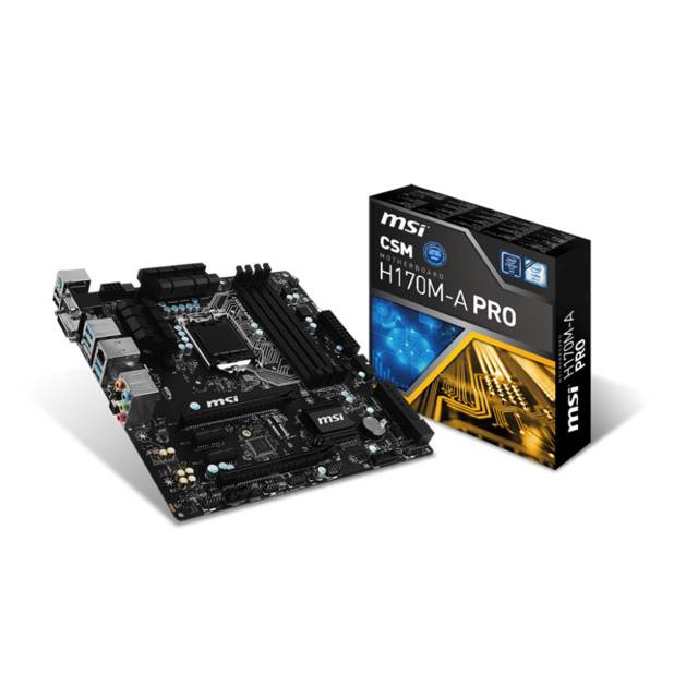MSI CSM-H170M-A PRO LGA1151/ Intel H170/ DDR4/ SATA3&USB3.1/ SATA Express/ A&GbE/ MicroATX Motherboard