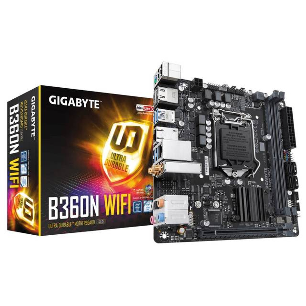 GIGABYTE B360N WIFI LGA1151/ Intel B360/ DDR4/ SATA3&USB3.1/ M.2/ WiFi/ A&2GbE/ Mini-ITX Motherboard