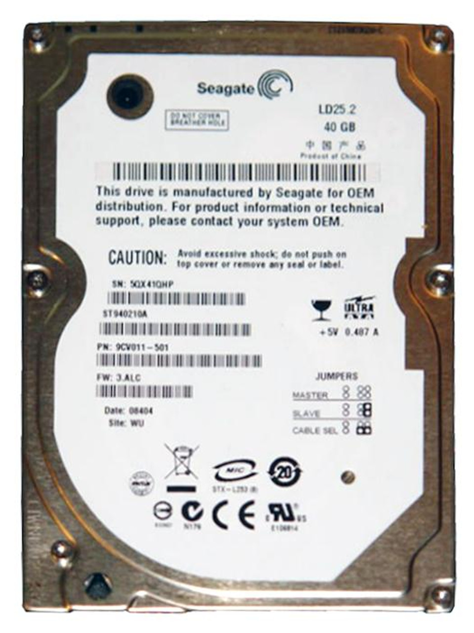 ST940210A - Seagate LD25.2 Series 40GB 5400RPM ATA-100 2MB Cache 2.5-inch Internal Hard Drive