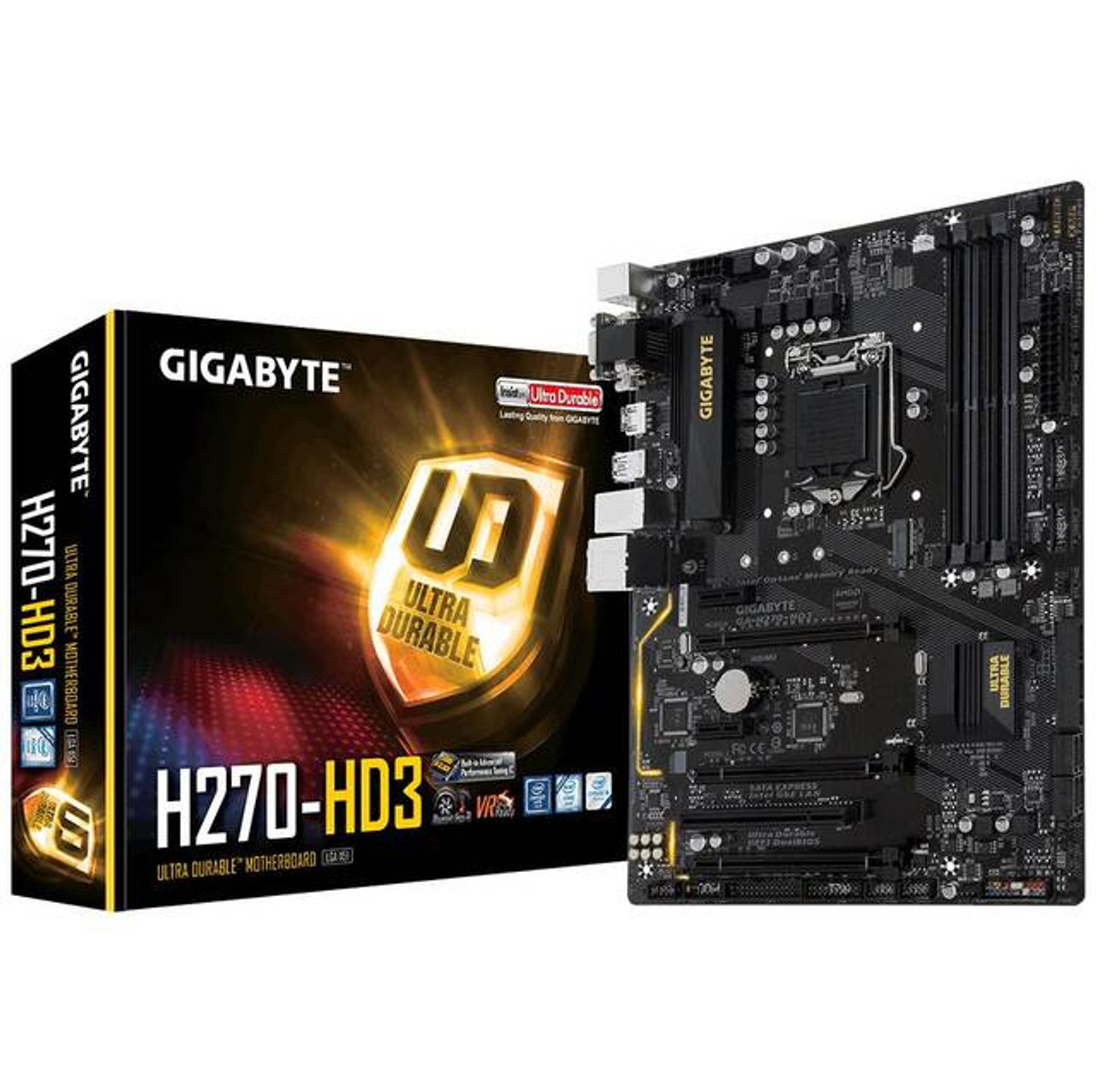 GIGABYTE GA-H270-HD3 LGA1151/ Intel H270/ DDR4/ Quad CrossFireX/ SATA3&USB3.1/ M.2&SATA Express/ A&GbE/ ATX Motherboard