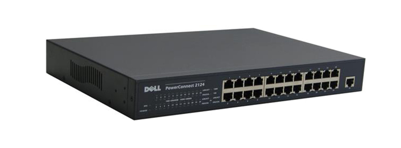 08X156 - Dell PowerConnect 2124 24-Ports Fast 10/100BaseT + 1-Port 10/100/1000BaseT Ethernet Network Switch (Refurbished)