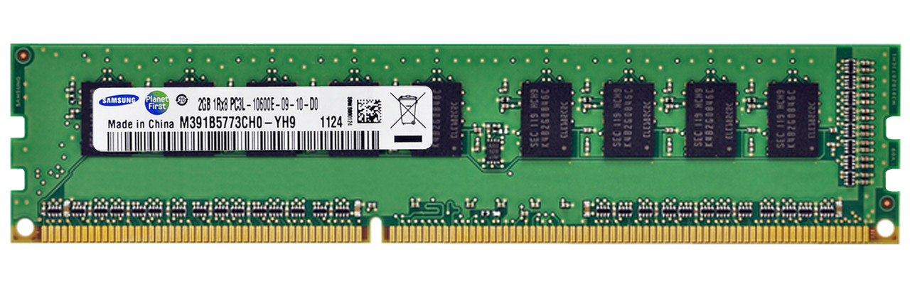 M391B5773CH0-YH9 - Samsung 2GB 1333MHz PC3-10600 CL9 Single Rank ECC UNBUFFERED DDR3 SDRAM 240-Pin DIMM SAMSUNG Memory Module
